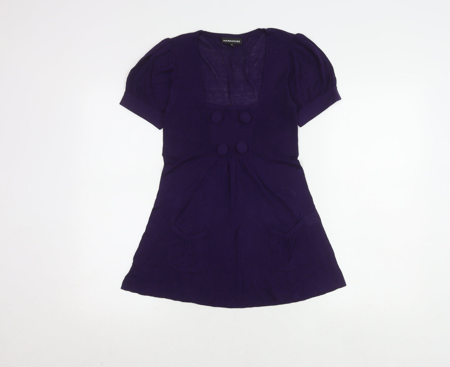 Womens UK Size 10 Warehouse Purple Basic Blouse