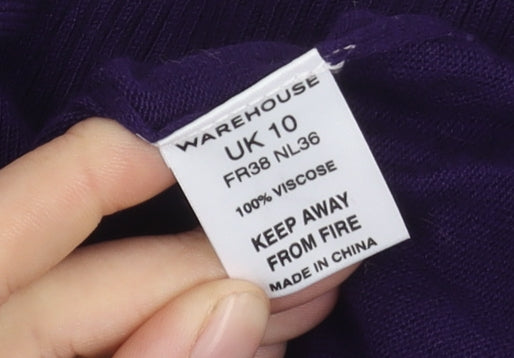 Womens UK Size 10 Warehouse Purple Basic Blouse