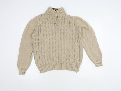 Womens UK Size XL John Lewis Beige Henley Jumper