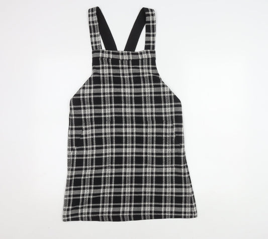 Next Black Checked Pinafore Dress Size 6