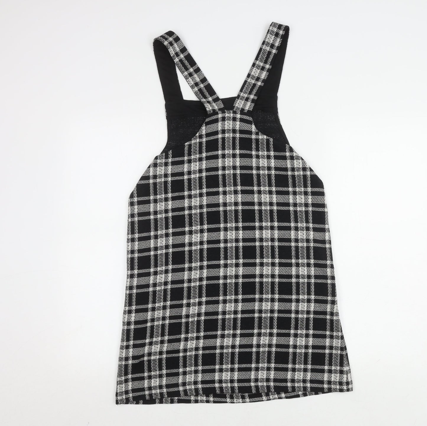 Next Black Checked Pinafore Dress Size 6
