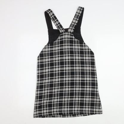 Next Black Checked Pinafore Dress Size 6