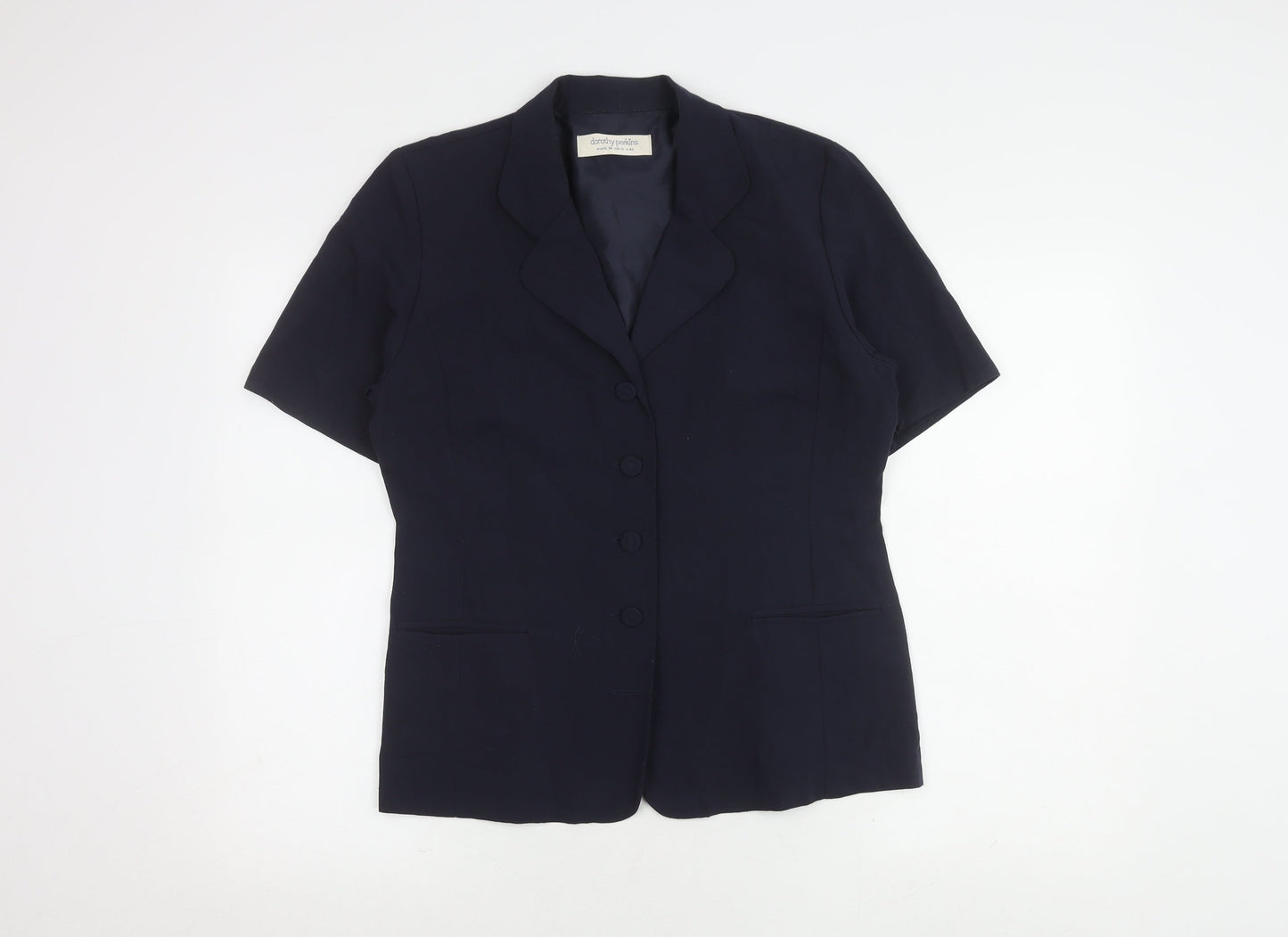Womens UK Size 12 Dorothy Perkins Black Basic Button-Up