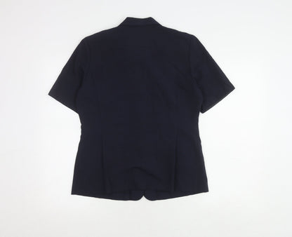 Womens UK Size 12 Dorothy Perkins Black Basic Button-Up