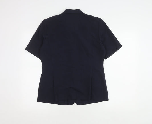 Womens UK Size 12 Dorothy Perkins Black Basic Button-Up