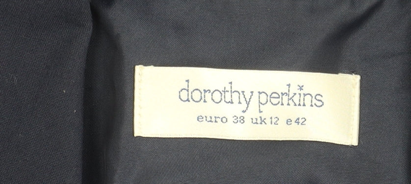 Womens UK Size 12 Dorothy Perkins Black Basic Button-Up