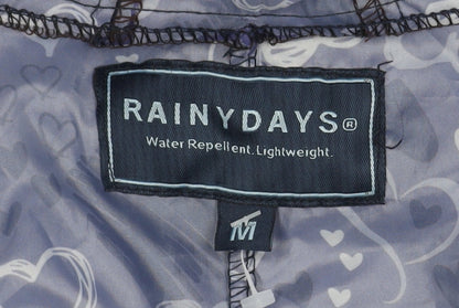 RAINY DAYS Women's Blue Heart Rain Coat - M, Lightweight, Hooded