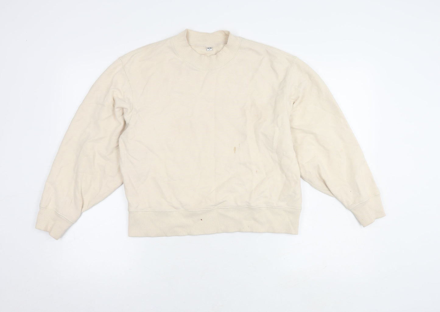 Uniqlo Unisex Beige Crew Neck Sweatshirt Size S