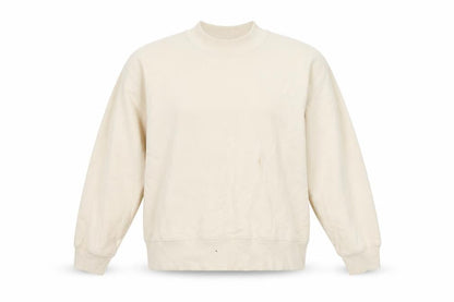 Front view of Uniqlo unisex beige crew neck sweatshirt, size S