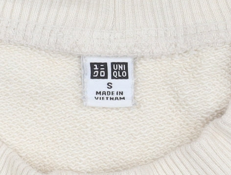 Uniqlo Unisex Beige Crew Neck Sweatshirt Size S