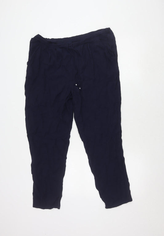 Bonmarché Women's Blue Trousers Size 14 Viscose