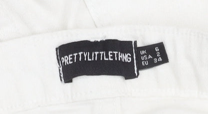 PrettyLittleThing Women's White Jeans Size 6