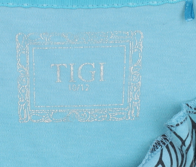 Womens UK Size 10 TIGI Blue Basic T-Shirt