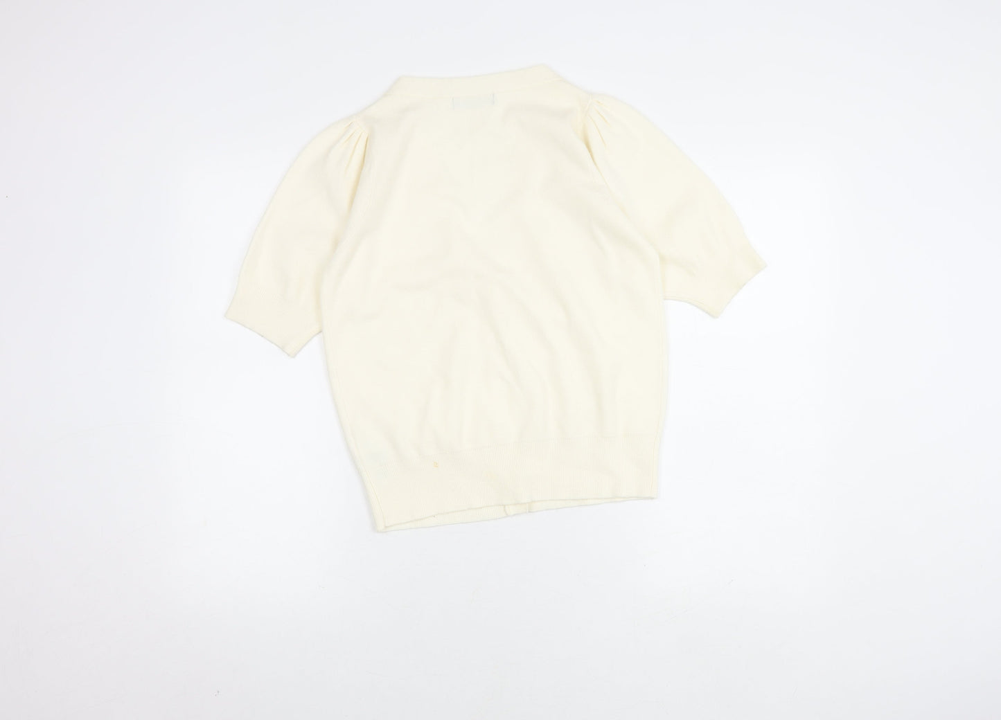 Womens UK Size 12 Marks and Spencer Ivory Basic Button-Up