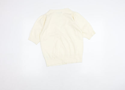 Womens UK Size 12 Marks and Spencer Ivory Basic Button-Up