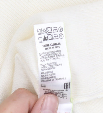 Womens UK Size 12 Marks and Spencer Ivory Basic Button-Up