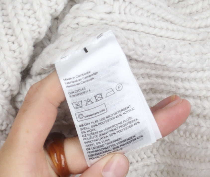 Womens UK Size S H&M White Pullover Jumper
