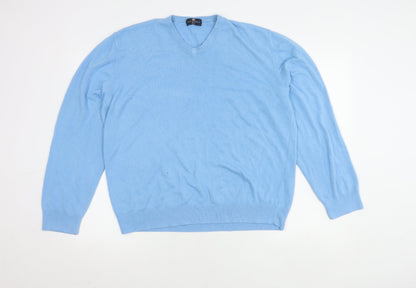 Marks and Spencer Blue V-Neck Men's Pullover XL Jumper