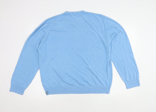 Marks and Spencer Blue V-Neck Men's Pullover XL Jumper