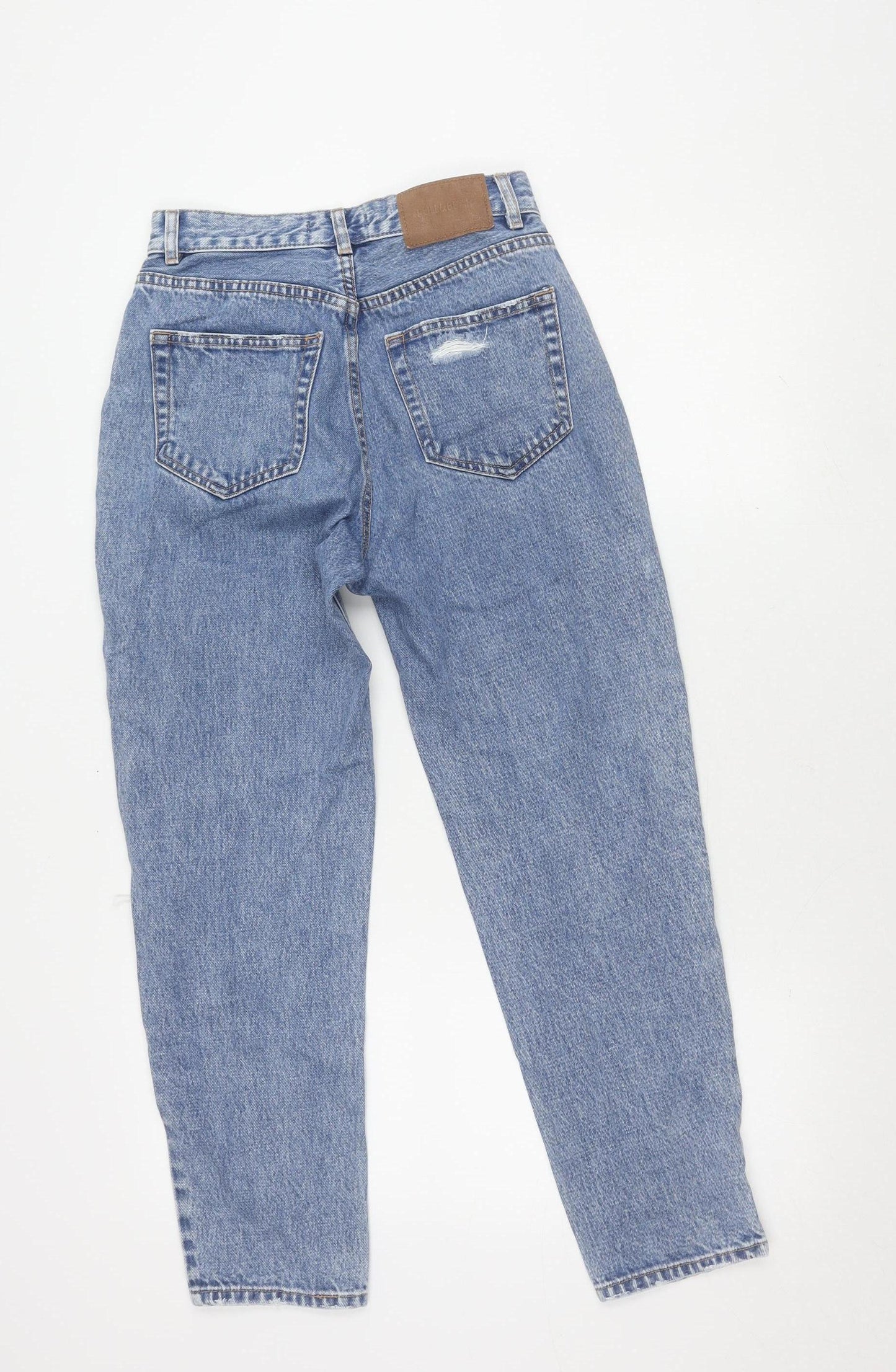 Pull & Bear Women's Blue Mom Jeans, Size 8, Distressed