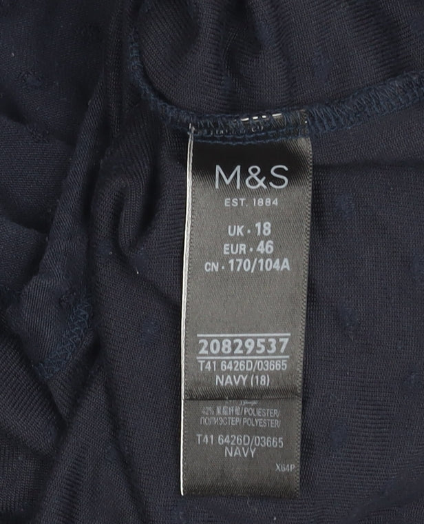Womens UK Size 18 Marks and Spencer Black Basic Blouse