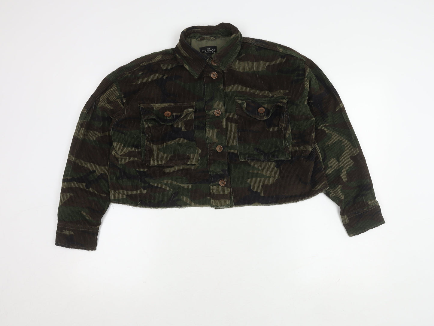 Womens UK Size XS Topshop Multicoloured Military Jacket