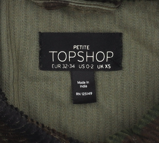 Womens UK Size XS Topshop Multicoloured Military Jacket