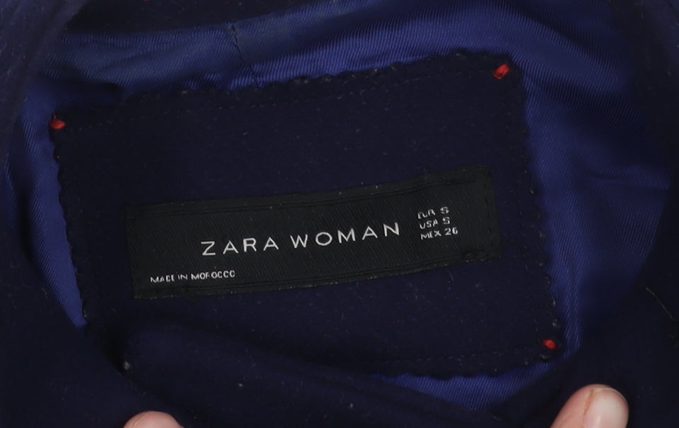 Womens UK Size S Zara Woman Blue Military Jacket
