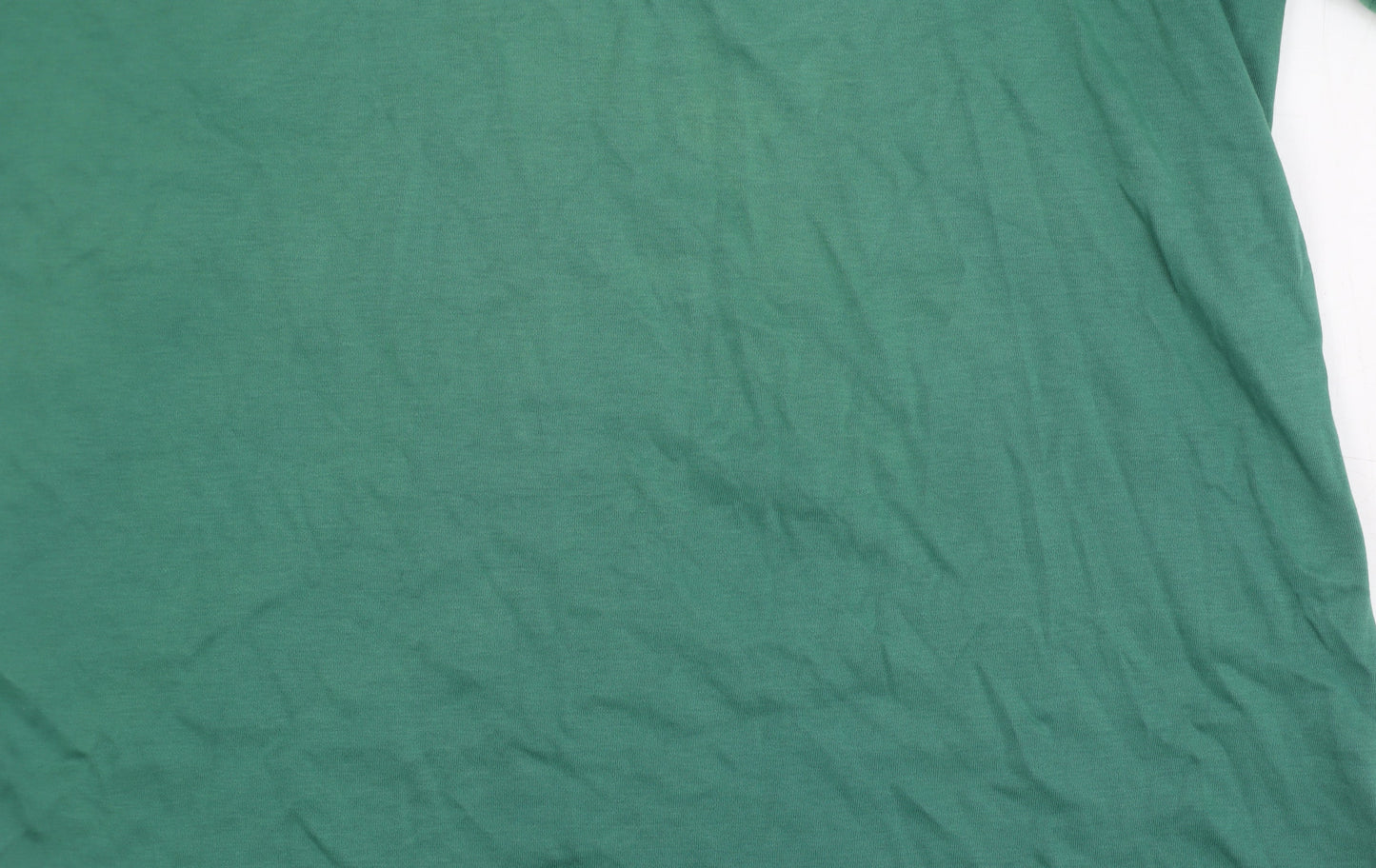 Lands' End Men's Green Polo Shirt - Medium, Short Sleeve