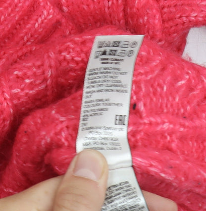 Marks and Spencer Women's Pink V-Neck Pullover Jumper M