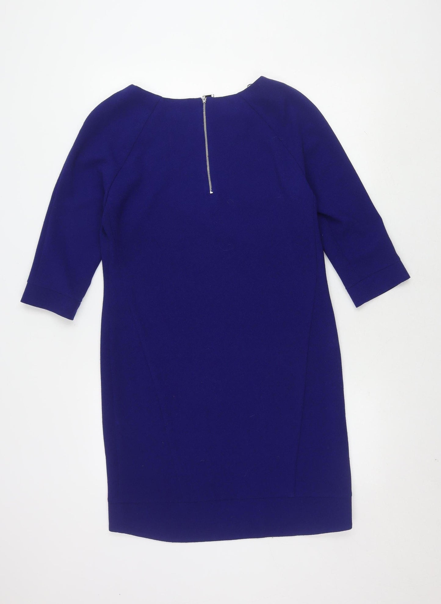 M&Co. Women's Blue Size 12 Knit 3/4 Sleeve Dress