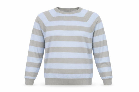 Front view of River Island Grey Blue Striped jumper S