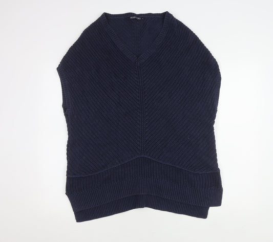 WoolOvers Men's Blue Wool V-Neck Vest - Large