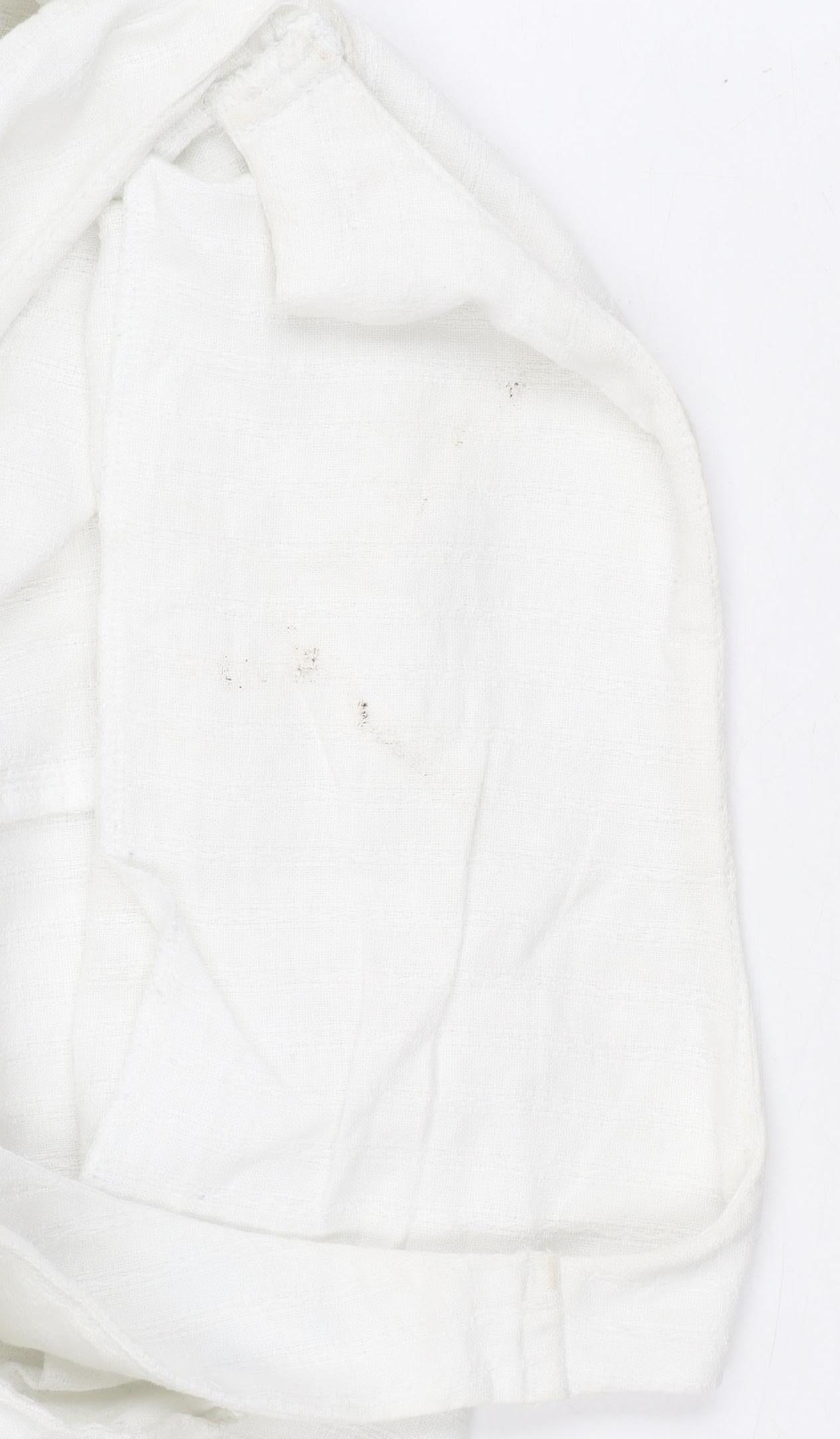 Next Petite White Linen Dress, Size 8, Sleeveless