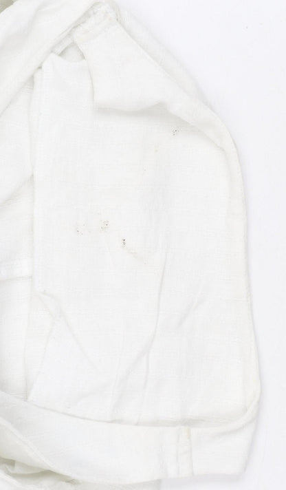 Next Petite White Linen Dress, Size 8, Sleeveless
