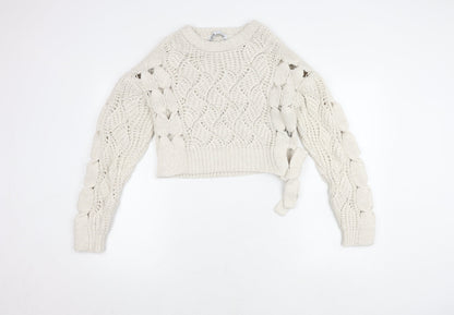 Womens UK Size S Zara Ivory Pullover Jumper