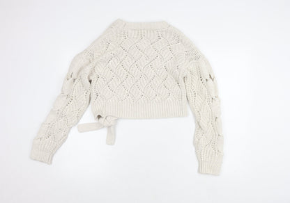 Womens UK Size S Zara Ivory Pullover Jumper
