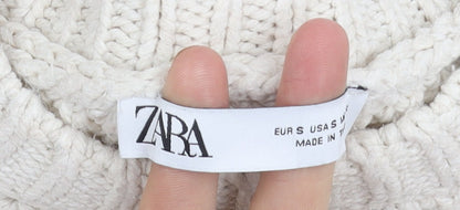 Womens UK Size S Zara Ivory Pullover Jumper