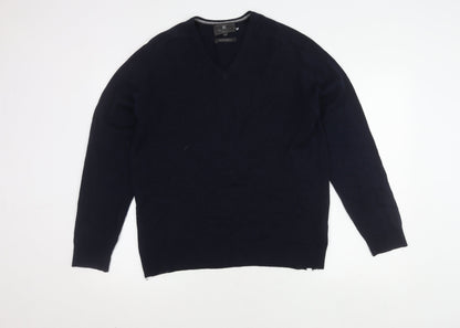 Marks and Spencer Men's Blue Wool Pullover Jumper M