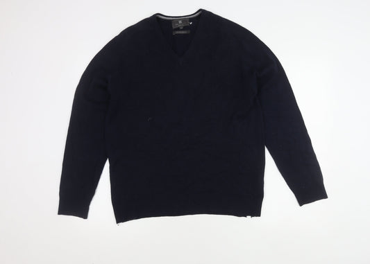 Marks and Spencer Men's Blue Wool Pullover Jumper M