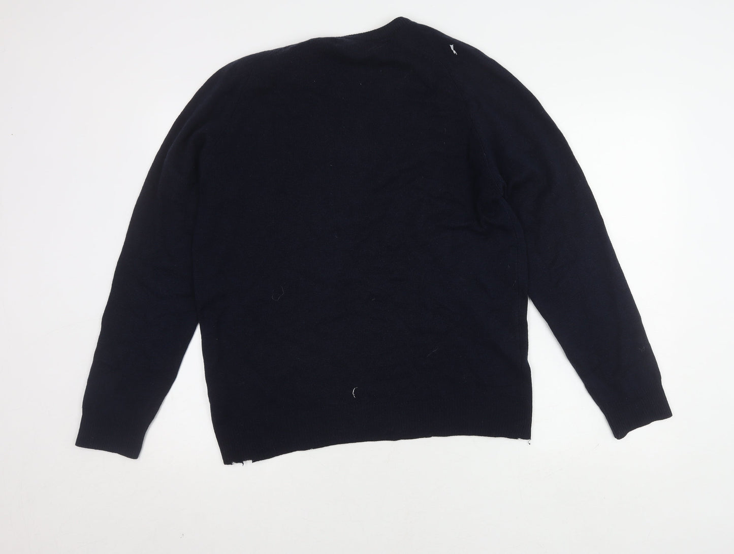 Marks and Spencer Men's Blue Wool Pullover Jumper M