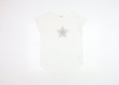 Womens UK Size 8 NEXT White Basic T-Shirt