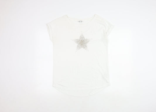 Womens UK Size 8 NEXT White Basic T-Shirt