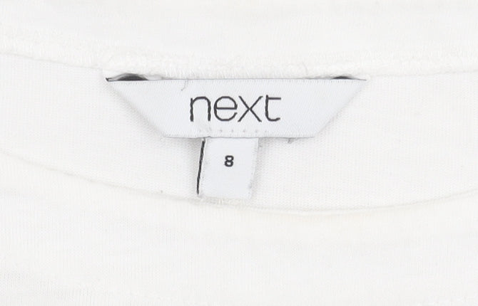 Womens UK Size 8 NEXT White Basic T-Shirt
