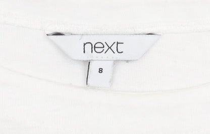 Womens UK Size 8 NEXT White Basic T-Shirt