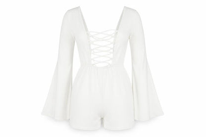 Womens UK Size 8 Boohoo One-Piece White Playsuit