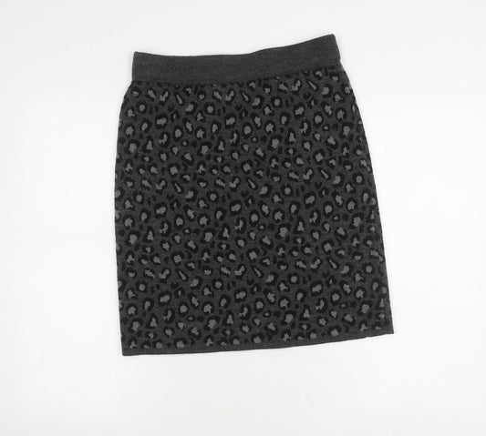 Cynthia Rowley Women's Black Animal Print Skirt M