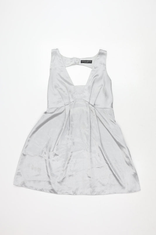 Dorothy Perkins Women's Silver Sleeveless Dress Size 12