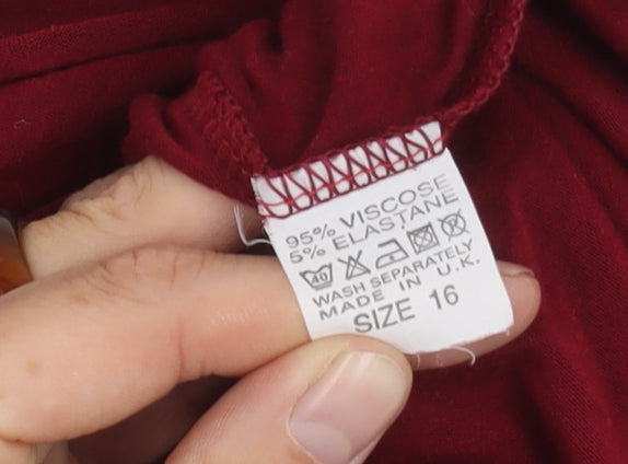 Womens UK Size 16 Select Red Tunic T-Shirt