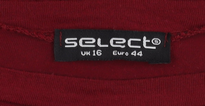 Womens UK Size 16 Select Red Tunic T-Shirt